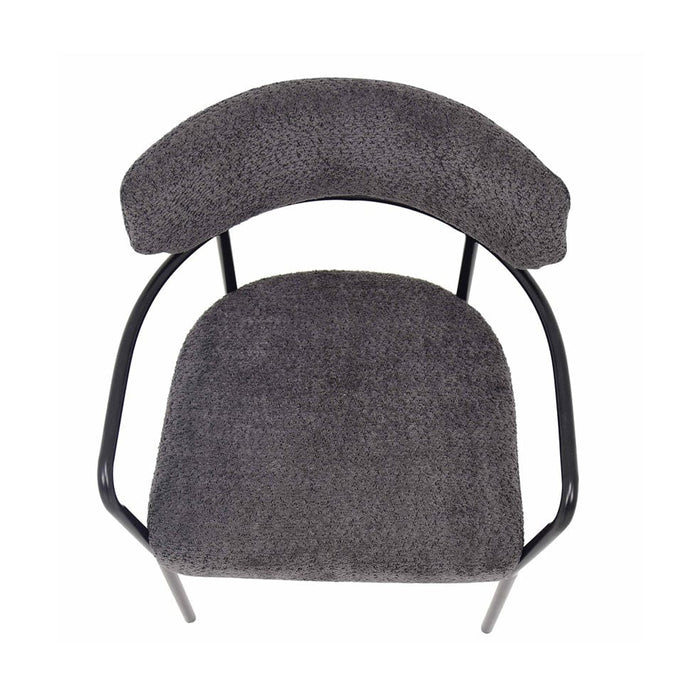 elevenpast Kitchen & Dining Room Chairs Oliver Metal and Fabric Dining Chair Black | Grey