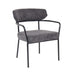 elevenpast Kitchen & Dining Room Chairs Dark Grey Oliver Metal and Fabric Dining Chair Black | Grey 1397741