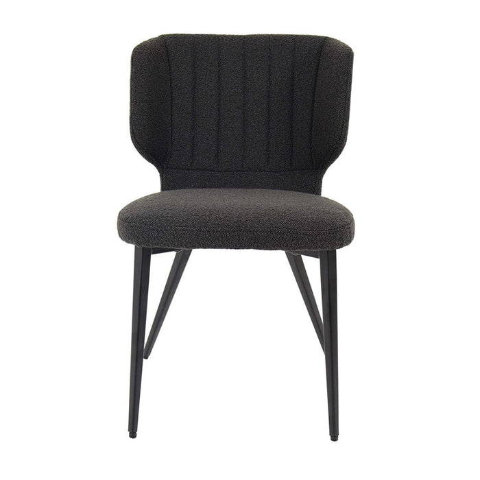 elevenpast Kitchen & Dining Room Chairs Larissa Metal and Fabric Dining Chair Black | Grey