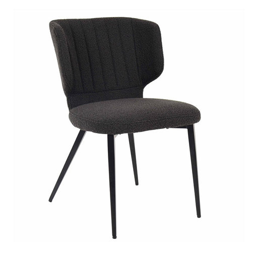 elevenpast Kitchen & Dining Room Chairs Black Larissa Metal and Fabric Dining Chair Black | Grey 1397765