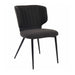 elevenpast Kitchen & Dining Room Chairs Black Larissa Metal and Fabric Dining Chair Black | Grey 1397765