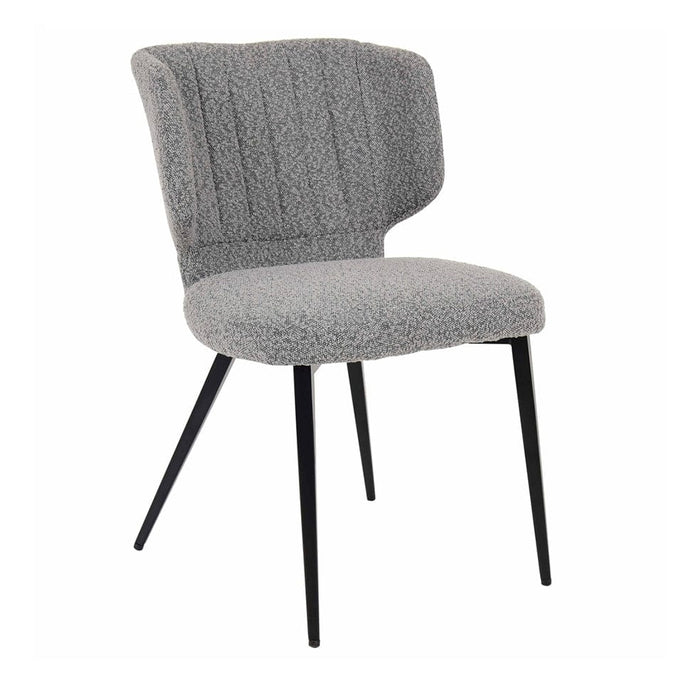 elevenpast Kitchen & Dining Room Chairs Dark Grey Larissa Metal and Fabric Dining Chair Black | Grey 1397789
