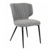 elevenpast Kitchen & Dining Room Chairs Dark Grey Larissa Metal and Fabric Dining Chair Black | Grey 1397789