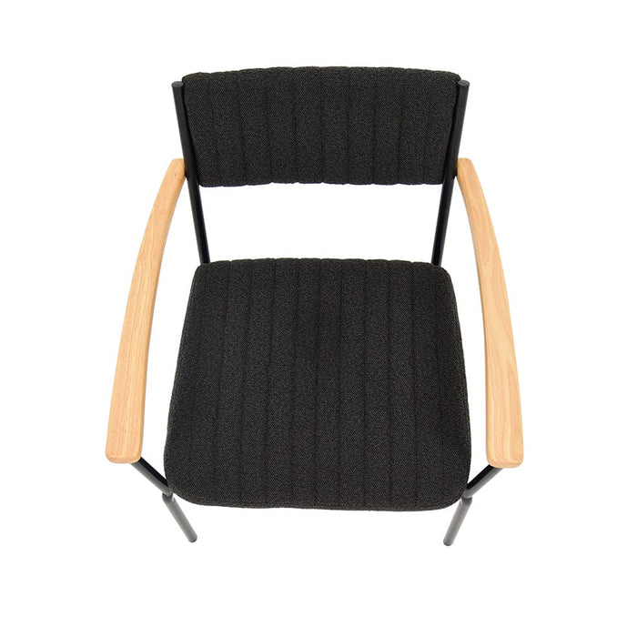 elevenpast Kitchen & Dining Room Chairs Randy Metal and Fabric Dining Chair Black | Grey