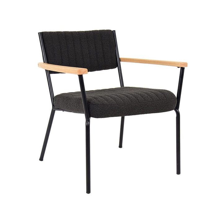 elevenpast Kitchen & Dining Room Chairs Black Randy Metal and Fabric Dining Chair Black | Grey 1397826