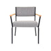 elevenpast Kitchen & Dining Room Chairs Randy Metal and Fabric Dining Chair Black | Grey