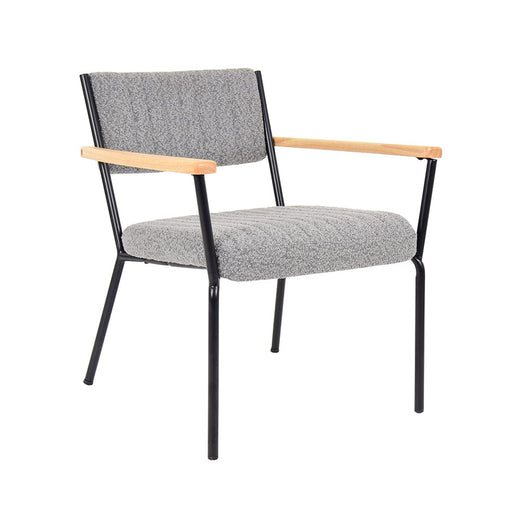 elevenpast Kitchen & Dining Room Chairs Dark Grey Randy Metal and Fabric Dining Chair Black | Grey 1397840
