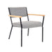 elevenpast Kitchen & Dining Room Chairs Dark Grey Randy Metal and Fabric Dining Chair Black | Grey 1397840