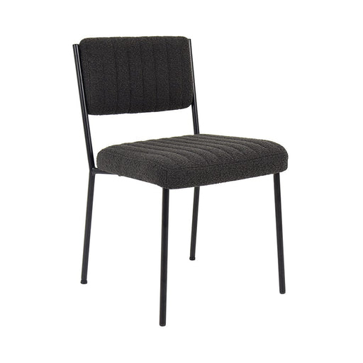 elevenpast Kitchen & Dining Room Chairs Black Diana Metal and Fabric Dining Chair Black | Grey | Tan 1397888