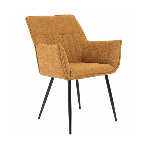 elevenpast Kitchen & Dining Room Chairs Tan Clarrice Metal and Fabric Dining Chair Black | Grey | Tan 1398007