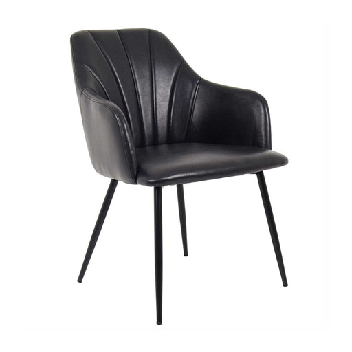 elevenpast Kitchen & Dining Room Chairs Black Janice Metal and Pleather Dining Chair Black | Grey 1398045