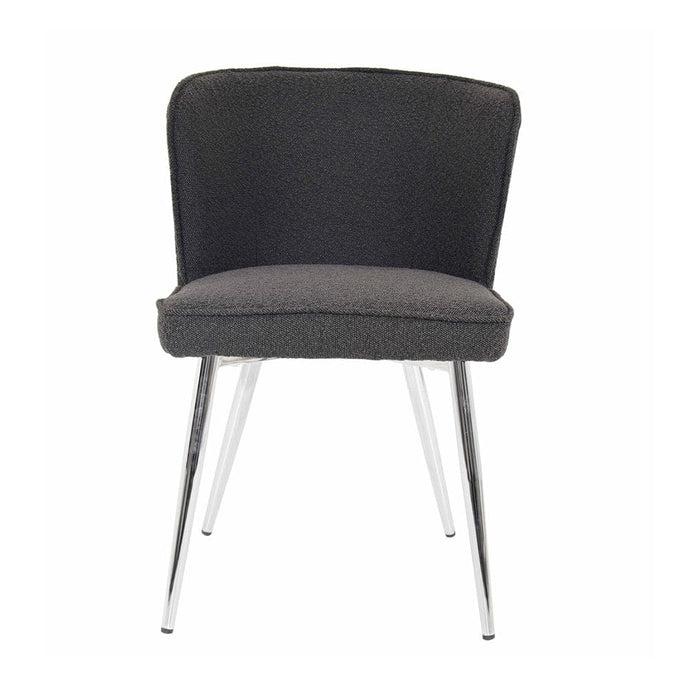 elevenpast Kitchen & Dining Room Chairs Reggie Metal and Fabric Dining Chair Black | Grey