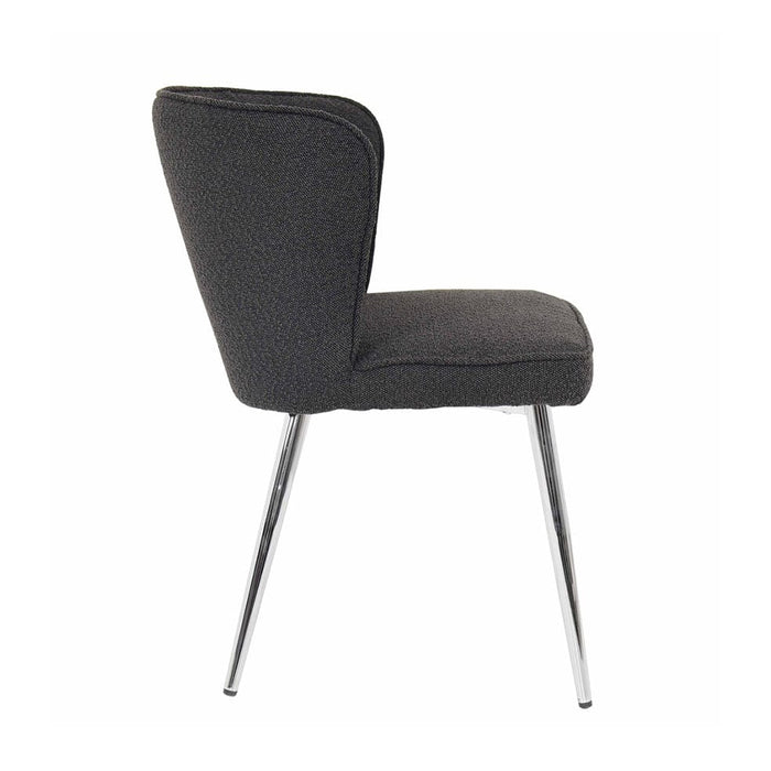 elevenpast Kitchen & Dining Room Chairs Reggie Metal and Fabric Dining Chair Black | Grey