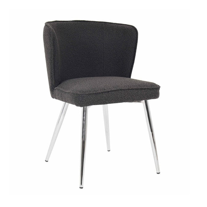 elevenpast Kitchen & Dining Room Chairs Black Reggie Metal and Fabric Dining Chair Black | Grey 1398083