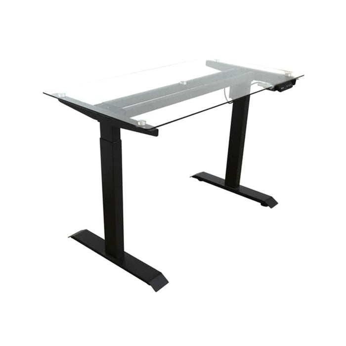 elevenpast Desks Clear & Black Monique Height Adjustable Office Desk Black | Clear 1600110 6009552932740