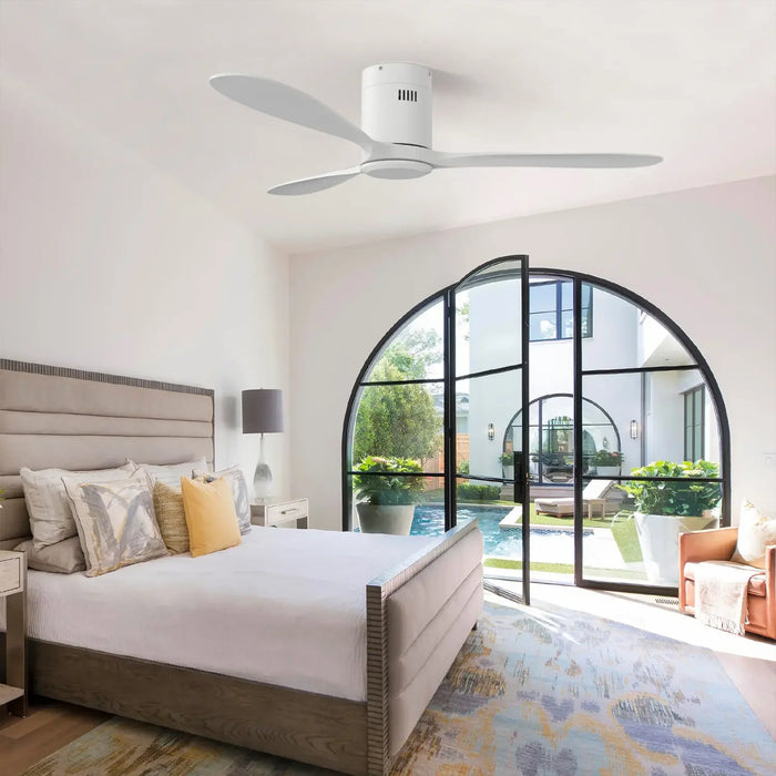 elevenpast Ceiling Fan Hugger Wooden 3-Blade Aluminium Ceiling Fan – White | Black