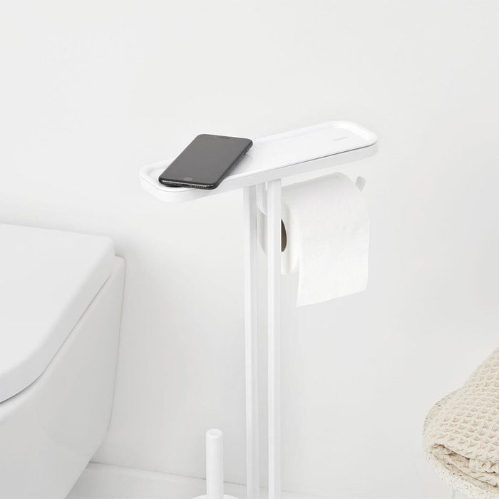 Brabantia Toilet Brush and Holder MindSet Toilet Butler - Mineral Infinite Grey | Mineral Fresh White