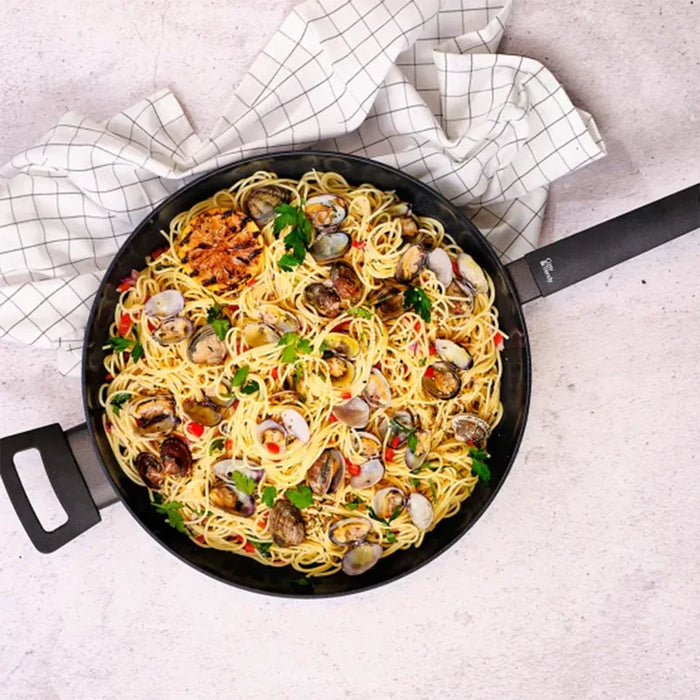 elevenpast Frying Pan Cosy aqnd Trendy Full Black Frying Pan - 24cm | 28cm | 32cm