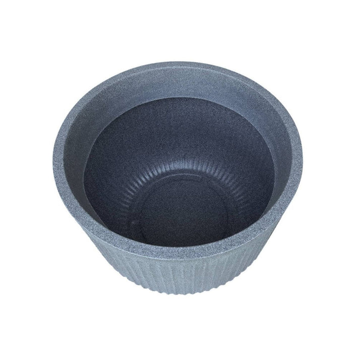 elevenpast Pots & Planters Flute Round Japi Planter Charcoal