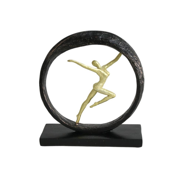 elevenpast Decor Dancing In Circle Resin Figure Black and Gold 20230512A