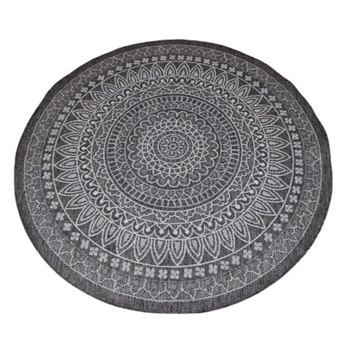 elevenpast Taupe Lineo Round Indoor or Outdoor Rug 21027-TAUPE-LINEO