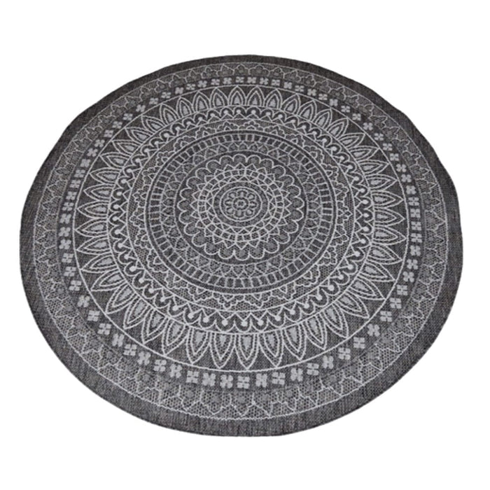 elevenpast Taupe Lineo Round Indoor or Outdoor Rug 21027-TAUPE-LINEO