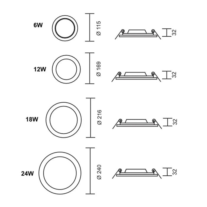 Spazio Ceiling Light Saturn 3CCT Recessed LED Downlight – White