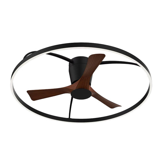 elevenpast led ceiling fan Black with Dark Wood Fan AeroGlow 100cm Ceiling Fan with LED Light - Multiple Finishes 238-100-BL/DWD