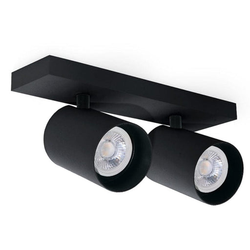 elevenpast Spotlight Black Lone Square Base Double Spotlight - Aluminium 246612.3