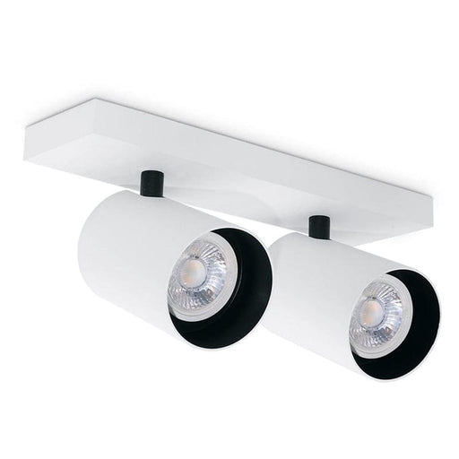 elevenpast Spotlight White Lone Square Base Double Spotlight - Aluminium 246612.31