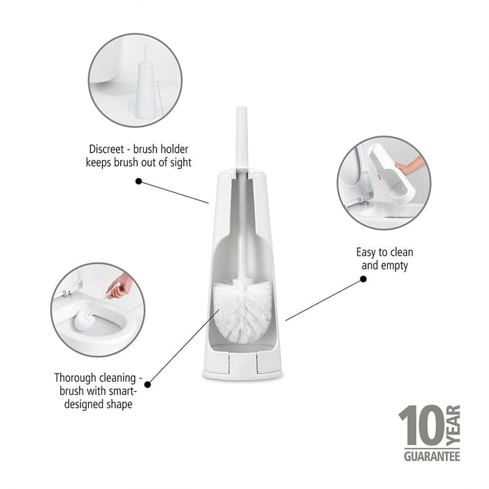 Brabantia Toilet Brush and Holder ReNew Toilet Brush and Holder - Black | Steel | Platinum | White | Soft Beige