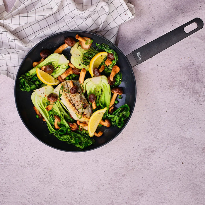 elevenpast Frying Pan Cosy aqnd Trendy Full Black Frying Pan - 24cm | 28cm | 32cm