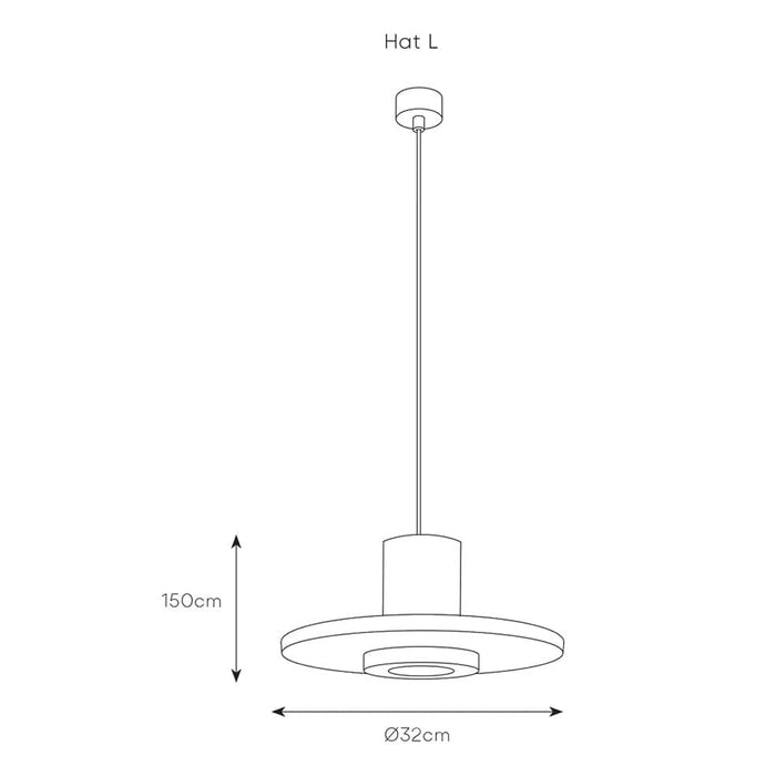 elevenpast Pendant Hat Pendant Light Black | Small or Large