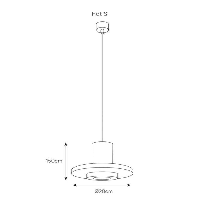 elevenpast Pendant Hat Pendant Light Black | Small or Large