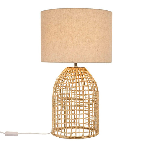 elevenpast table lamp Zanie Rattan and Steel Table Lamp | White, Grey or Natural
