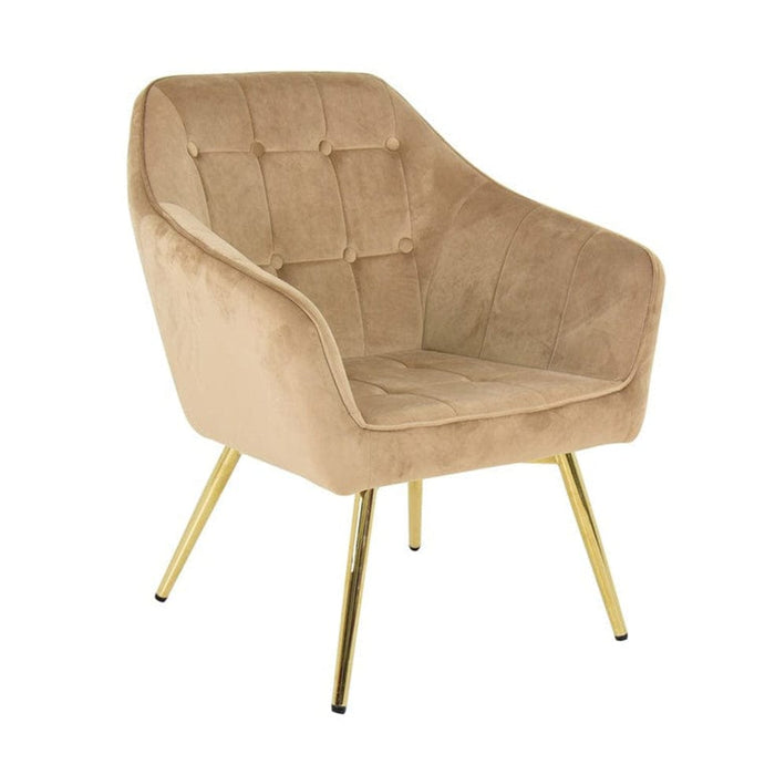 elevenpast Sonja Occasional Chair Velvet - Gold Metal Frame