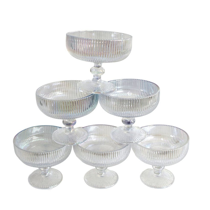 elevenpast Decor Dessert Coupe Glass Bowl of 6 | 9 Colour Options