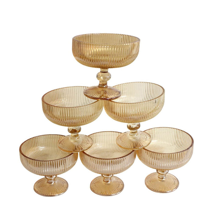elevenpast Decor Dessert Coupe Glass Bowl of 6 | 9 Colour Options