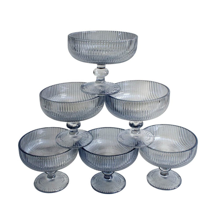 elevenpast Decor Dessert Coupe Glass Bowl of 6 | 9 Colour Options