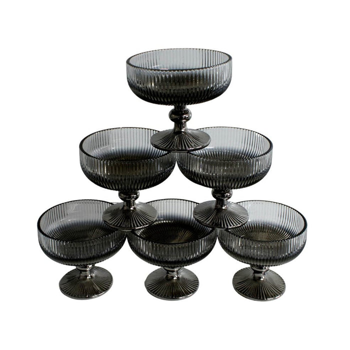 elevenpast Decor Dessert Coupe Glass Bowl of 6 | 9 Colour Options
