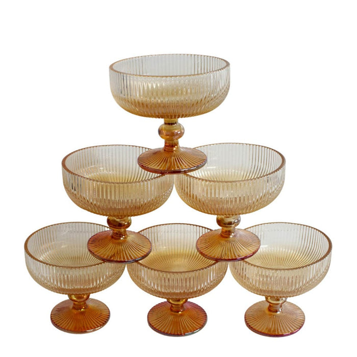 elevenpast Decor Dessert Coupe Glass Bowl of 6 | 9 Colour Options