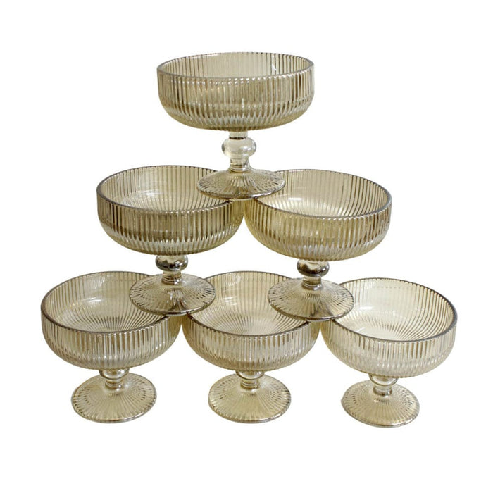 elevenpast Decor Dessert Coupe Glass Bowl of 6 | 9 Colour Options