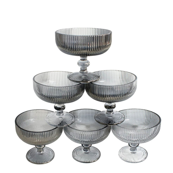 elevenpast Decor Dessert Coupe Glass Bowl of 6 | 9 Colour Options