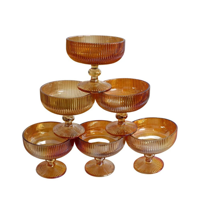 elevenpast Decor Dessert Coupe Glass Bowl of 6 | 9 Colour Options