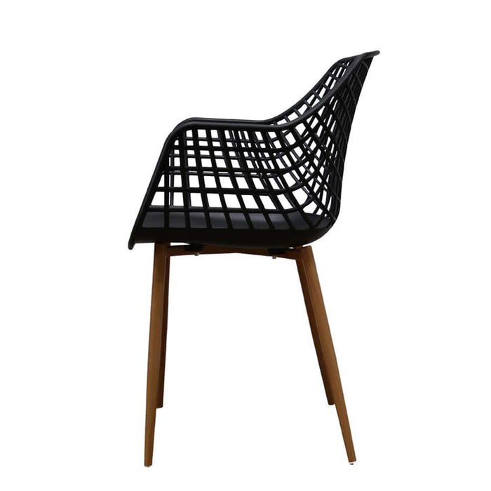 elevenpast Chairs High Diamond Back Polypropylene and Metal Chair | Black or Grey