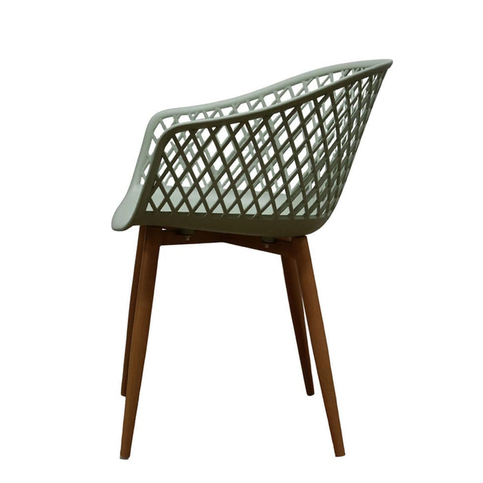 elevenpast Chairs Diamond Back Polypropylene and Metal Chair | Red, Green or Cream