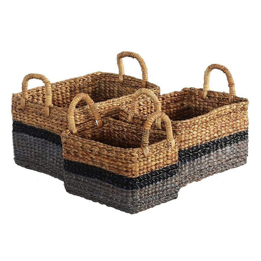 elevenpast baskets Hyacinth Rectangular Basket - Natural and Grey