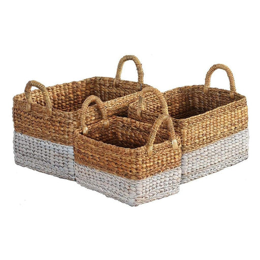 elevenpast baskets Hycinth Rectangular Baskets - Natural and White