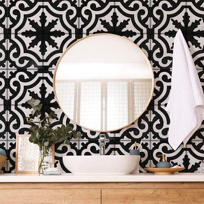 elevenpast Laurana Black Wall Tile Stickers - Pack of 12/20