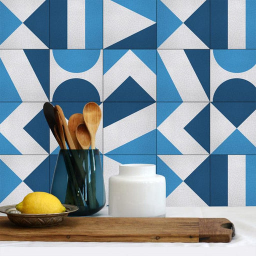 elevenpast 15cm x 15cm Blue Lugano Wall Tile Stickers - Pack of 20